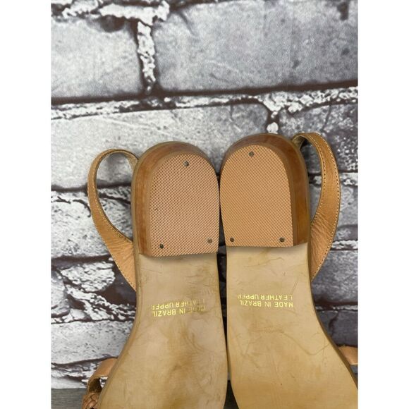 Coasters 2684 Brown Leather Braided Strappy Heel Sandals Women Sz 7M US/38EU - Picture 9 of 16